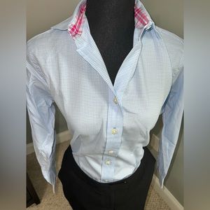 Tom James Women’s Blue Dress Shirt Button Down Top Size M